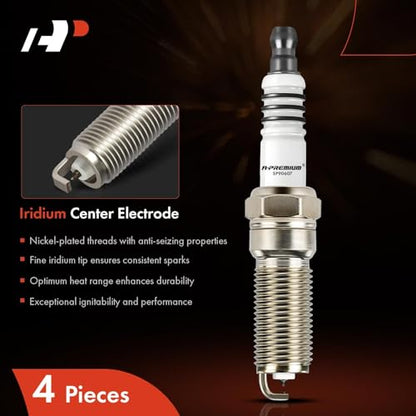 A-Premium Iridium Platinum Spark Plugs Pack of 4, Fine Wire, L4 Engine - style: Pack of 4
