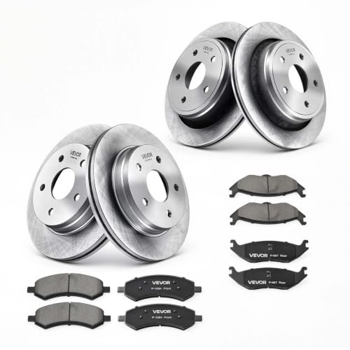 VEVOR Front & Rear Brake Kit Ceramic Brake Pads & Hollow Brake Rotors Kit - size: R-53005 + R-53006