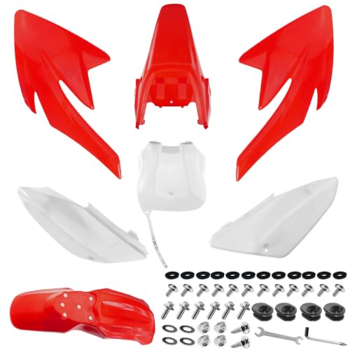 PRO BAT 7 PCs Plastic Fender Fairing Kit - color: Red&White Plastic Fender Kit