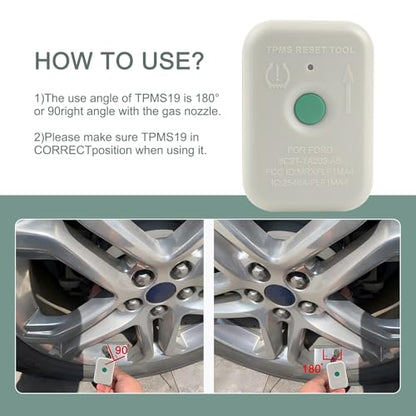 1 PC TPMS Relearn Tool, Car Tire Pressure Resetter, Pressure Monitor Activation Reset Tool, OEM Part Number 8C2T-1A203-AB Compatible with Ford Series Models (White)