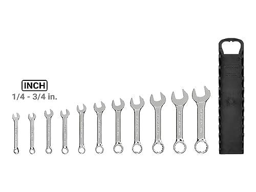 TEKTON Stubby Combination Wrench Set, 11-Piece | WCB92401 - size: 11-pc. (1/4 - 3/4 in.), style: Holder