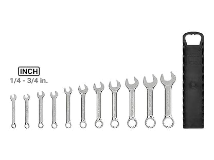 TEKTON Stubby Combination Wrench Set, 11-Piece | WCB92401 - size: 11-pc. (1/4 - 3/4 in.), style: Holder