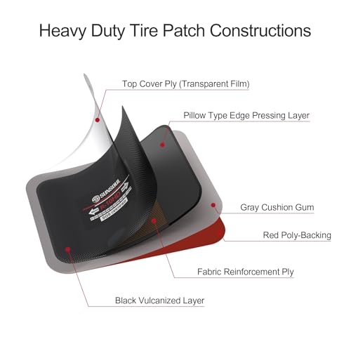 SUNSOUL 20Pcs Radial Tire Patches, 3.15" x 2.56" Heavy Duty Tire Patches - size: 3.15*2.56