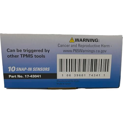 Xtra-Seal Smart Sensor 17-43041 Snap in Multi-Frequency Programmable Universal TPMS Sensor (Box of 10)