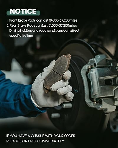 SCITOO 8pcs D857 D858 Front Rear Ceramic Brake Pads Kits - size: Front-D857 & Rear-D858