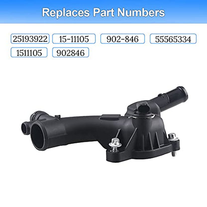 15-11105 Coolant Thermostat Housing Compatible with 2011-2016 Chevy Cruze - size: 15-11105