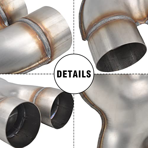T409 Stainless Steel X Pipe 3'' Inch ID Dual to 3'' Inch ID Dual Stamped Exhaust Adapter Connector, Crossover X-Pipe,Overall Length: Approx. 12", Universal - size: 3" Dual to 3" Dual