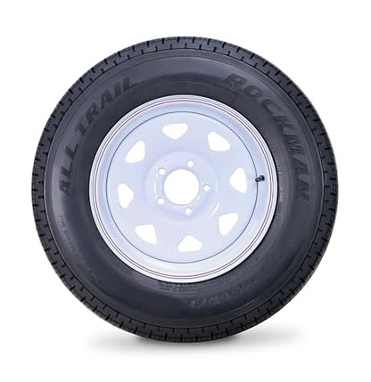 ROCKMAN Trailer Tire & Wheel ST175/80R13 6-Ply C 91M 5X4.5 White Spoke Rim - size: ST175/80R13 /5x4.5