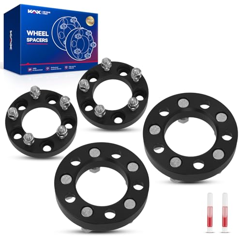 KAX 5x4.5 Lug-Centric Wheel Spacers 1 inch for Ford Explorer - color: Black, size: 5x4.5" -82.5mm- 1/2"x20- 1" thick