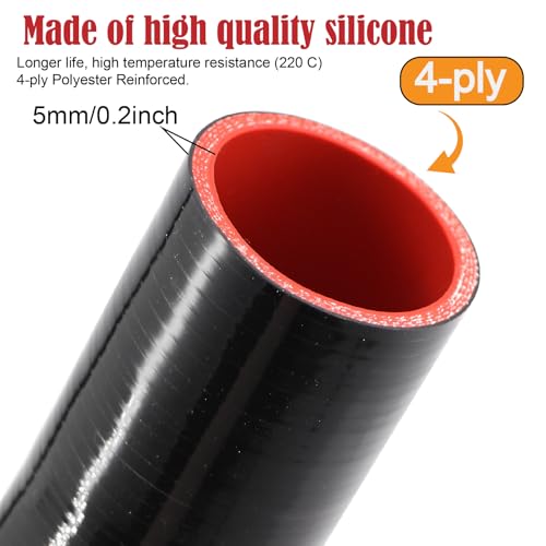 45 Degree ID 2 to 3 inch Elbow Silicone Reducer Coupler Hose(51mm to 76mm) 4-Ply with 2Pcs T-Bolt Clamps for Turbo Intercooler Intake Pipe - size: 45° 2-3"