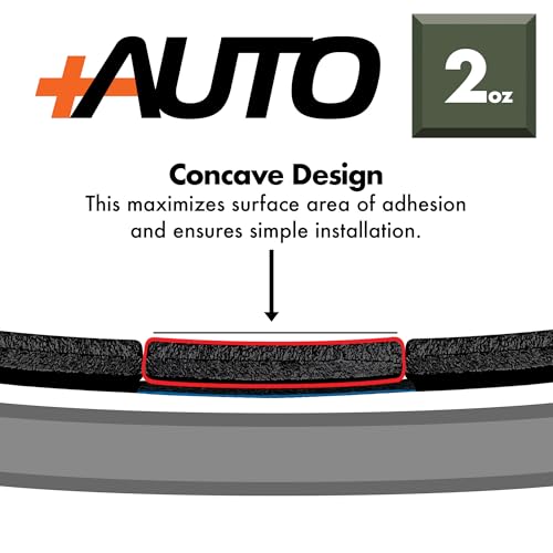 +Auto 2 oz Steel, Adhesive Stick on Wheel Weights, EZPeel Tape. Cars, Trucks, SUVs, Motorcycle, Low Profile, Rim Contoured, U.S.A. Professional Grade, 72pcs/Box (Black) - color: Black