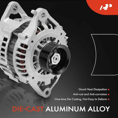 A-Premium Alternator, 12V 80A 6-Groove Pulley CW, Compatible with Nissan