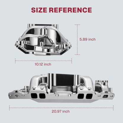 2026 7501 Intake Manifold Aluminum Dual Plane Air-Gap - size: 7501-Polish