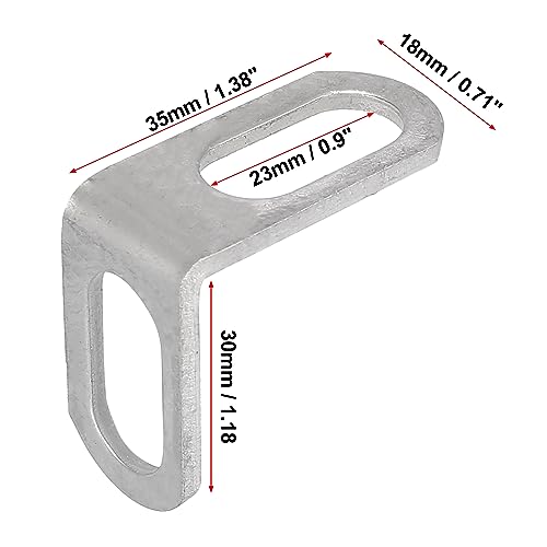 Motoforti 23mm 0.9" Motorcycle Exhaust Pipe Bracket L Shape Muffler Mounting Clamp Stainless Steel Silver Tone