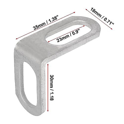 Motoforti 23mm 0.9" Motorcycle Exhaust Pipe Bracket L Shape Muffler Mounting Clamp Stainless Steel Silver Tone