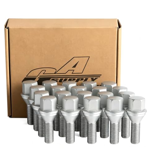 GAsupply 12x1.25 OEM Lug Bolts 28mm Shank Dacromet Chrome 3/4" Hex, 20pcs - color: Dacromet Chrome, size: 20pcs