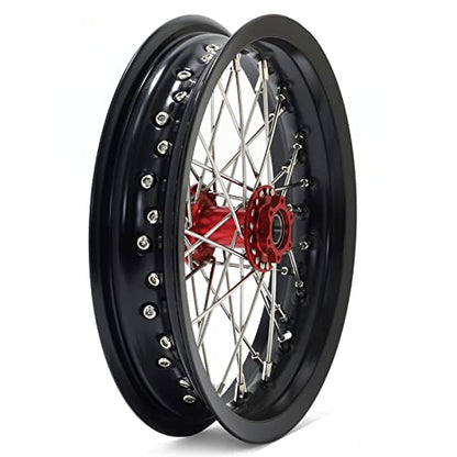 TOFR 14"x2.15" Front Spoke Wheel Rim Red Hub for Sur-Ron Light Bee X LBX - color: Red, size: 14" Front