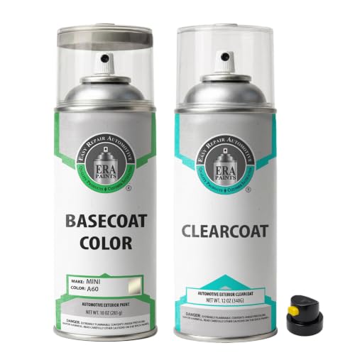 ERA Paints - A60 - Sparkling Silver Metallic for MINI Exact OEM Color Match Automotive Touch Up Paint for Cars - Spray Paint with Premium Spray Nozzle - Essential Kit - Made in USA - style: Spray - Essential Kit