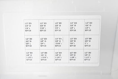Aluminum Spacer Standoff Bushing Assortment Kit 1/2" OD x 3/8" ID (150 pcs)