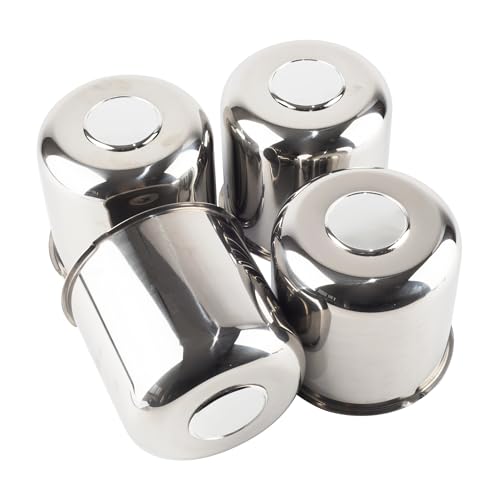 4Pcs 5.15" Stainless Trailer Wheel Center Caps, 4.95" H Chrome - color: Chrome, size: 5.15" Hub 4.95"H
