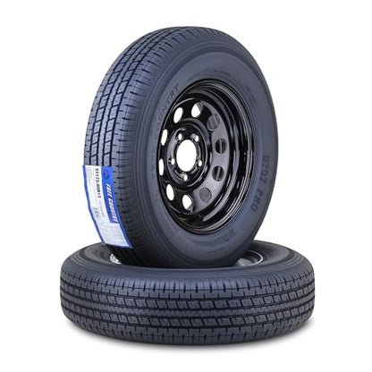 Free Country Trailer Tire Wheel ST175/80R13 8-Ply D 97N 5X4.5 Black Mod Pk2 - size: ST175/80R13 /8PR