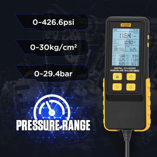 AUTOOL Digital Compression Tester Engine Compression Gauge 0-426PSI Petrol