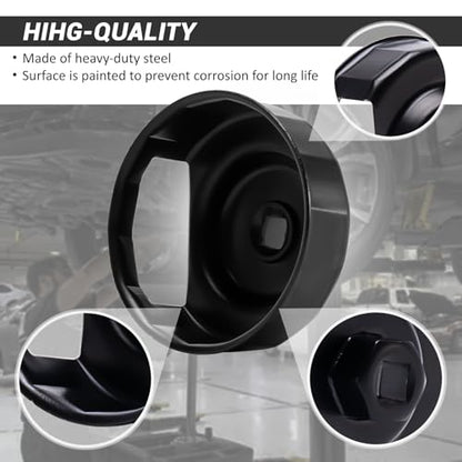 76mm 14Flutes Oil Filter Cap Wrench Removal Tool Socket, Fit for 1984-2021 Harley Spin-On Oil Filters (Except '15-Later XG)