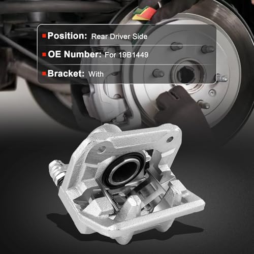 cciyu Rear Left Disc Brake Caliper Assembly With Bracket 19B1449 - size: Rear Left[19B1449]