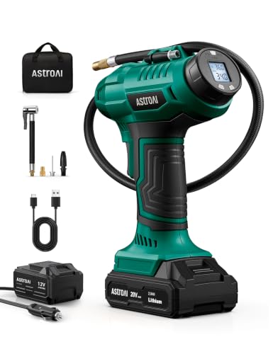 AstroAI Cordless Tire Inflator Portable Air Compressor 160PSI 12VDC Battery - color: Green