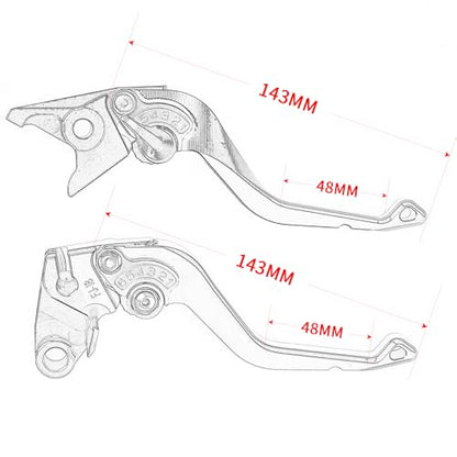 Short Brake Clutch Levers Compatible with K.awasaki Ninja ZX6R 2019 2020 2021 2022 2023 2024 2025 2026 | Front Shorter Levers Handles ZX-6R ZX 6R ZX636 Ninja636 Accessories (Gray) - color: Gray