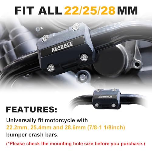 Motorcycle Bumper Blocks Crash Bar Protector Universal 22-28mm