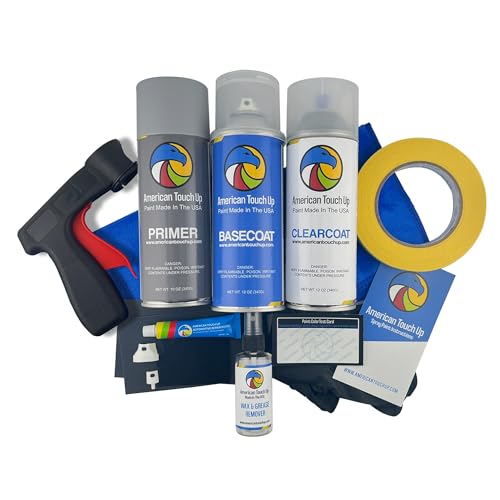 American Touch Up Paint Compatible with Chevy | 139X/G7Q/WA139X Son of a Gun Gray Metallic | Spray Paint (Primer/Basecoat/Clearcoat KIT) - color: 139X/G7Q/WA139X Son of a Gun Gray Metallic, size: Primer/Basecoat/Clearcoat KIT