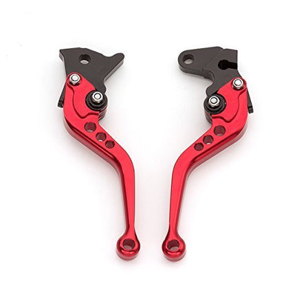 FXCNC Motorcycle Adjustable Brake Clutch Levers Compatible with Continental GT 650, Continental GT 535, 650 Interceptor, C5 and B5, 2017 on Euro - color: Red Lever with Black Adjuster