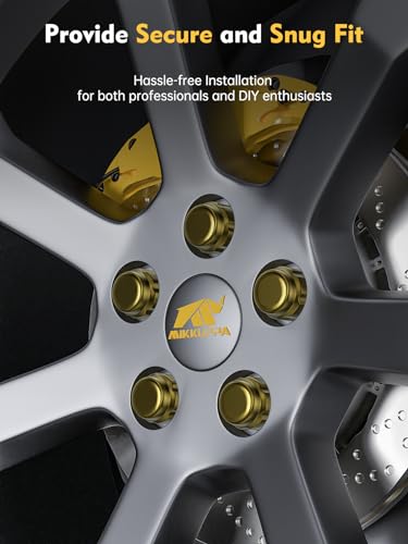 MIKKUPPA M12x1.5 Lug Nuts, Gold 20PCS Closed End Spline Lug Nuts - color: Gold