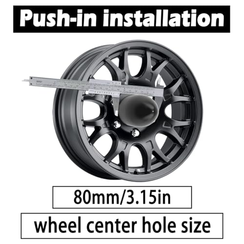 2Pcs 3.15" OD 4.5" H Pointed Top Trailer Wheel Center Caps for Rim - color: Matt Black, size: 3.15" OD 4.5" H