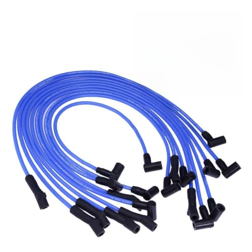 10 Pack 9mm Spark Plug Wire Set Ignition Wire Replacement for Ford F-150 F150 Mustang 5.0L 5.8L SBF 302 1979-1990 1991 1992 1993 1994 1995 (Blue) - color: Blue, size: 9mm