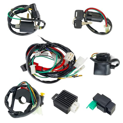 Wiring Harness Kit w/CDI Ignition Coil for 4-Stroke ATV 50-125cc