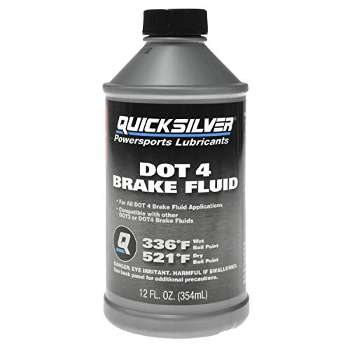 Quicksilver DOT 4 Brake Fluid for Marine, Automotive and Powersports Brake Systems, 12oz - size: Pack of 1, style: DOT 4
