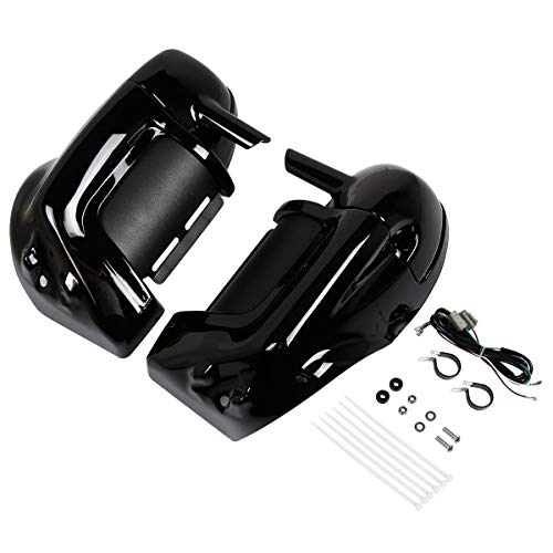 TCMT Lower Vented Fairing W/Speaker Kit Fits For Harley Touring Road King Street Glide Electra Glide Ultra-Classic Road Glide 1983-2013 - color: Vivid Black #5