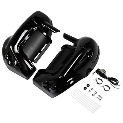 TCMT Lower Vented Fairing W/Speaker Kit Fits For Harley Touring Road King Street Glide Electra Glide Ultra-Classic Road Glide 1983-2013 - color: Vivid Black #5