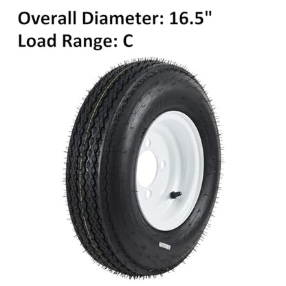 Garvee 2-Pack 4.80-8 Trailer Tires on 8” White Rims, 4 Lug on 4” Bolt Pattern, Load Range C 6PR, 760 lbs, Bias Ply Pre-Mounted for Utility/Boat/Camper Trailers - size: 4.80-8, style: 4 Lug