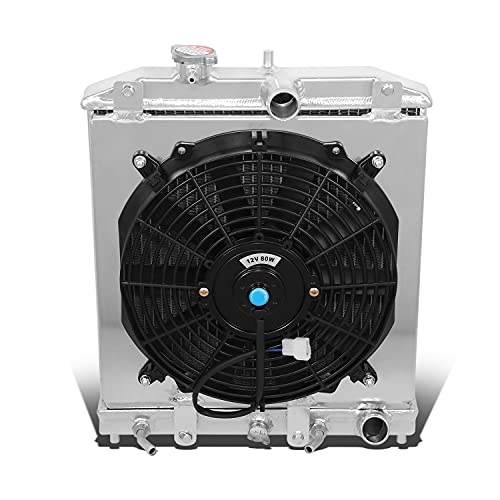DNA Motoring RA+FS-HC92-42-AT-2 2-Row Radiator with 12V Fan Shroud Compatible with 92-00 Civic / 93-97 Del Sol / 94-01 Integra AT MT - style: 92-00 Honda Civic EH1 - EH9 AT