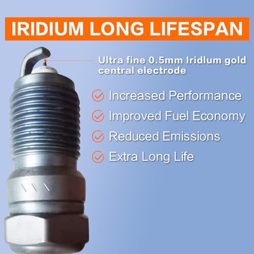 H501 Laser Iridium Spark Plugs – Automotive Replacement Performance Spark Plug,8 Pack