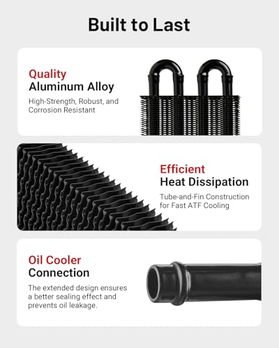 EVIL ENERGY 5/16 in Transmission Oil Cooler Kit, 4 Pass, Black - color: Black, size: 4 Pass