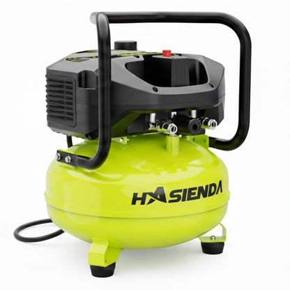 6 Gallon Portable Air Compressor, 150 PSI Max, Oil-Free Pancake Compressor for Garage & Home, with a Long-Life Brushless Motor for Tire Inflation, Nailing, and Painting (Speed Square Bundle) - style: QA1-6G+speed square