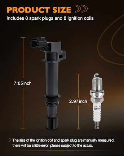 UF270 Ignition Coil Pack & Iridium Spark Plug Fits 2002-2007 Dodge Ram 1500 - style: UF270 Black Coil Pack*8+Spark Plug