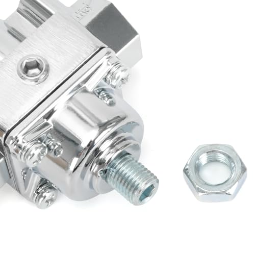 12-804 Adjustable Fuel Pressure Regulator with Gauge, Compatible with Holley and Edelbrock Carburetors, 1-4 PSI, 3/8" NPT, 1-in 2-Out - size: 12-804