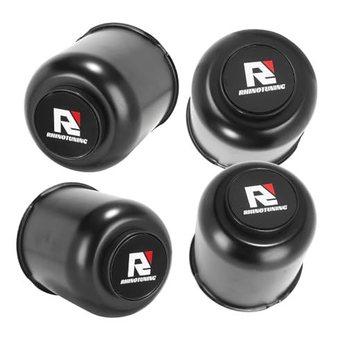 RTrhinotuning 4.25" Floating Wheel Center Caps Stainless Steel Self-Leveling Emblem Trailer Hub Caps Push Through Truck Rim Center Caps Black 4.29" Height 4 PCS - color: Black, size: 4.25" Center Hole, 4.29" Height