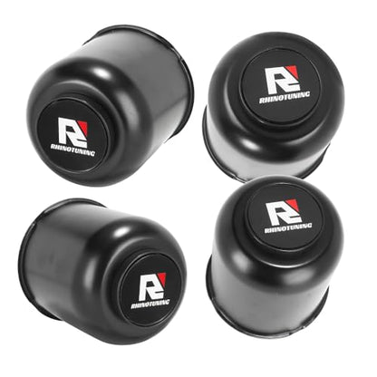 RTrhinotuning 4.25" Floating Wheel Center Caps Stainless Steel Self-Leveling Emblem Trailer Hub Caps Push Through Truck Rim Center Caps Black 4.29" Height 4 PCS - color: Black, size: 4.25" Center Hole, 4.29" Height