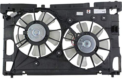 Sunbelt Dual Radiator And Condenser Fan Assembly Compatible with Lexus, Toyota CT200h, Prius, Prius Plug-In, Prius V 2010-2017 1.8L TO3115159 OE# 1671137040-PFM